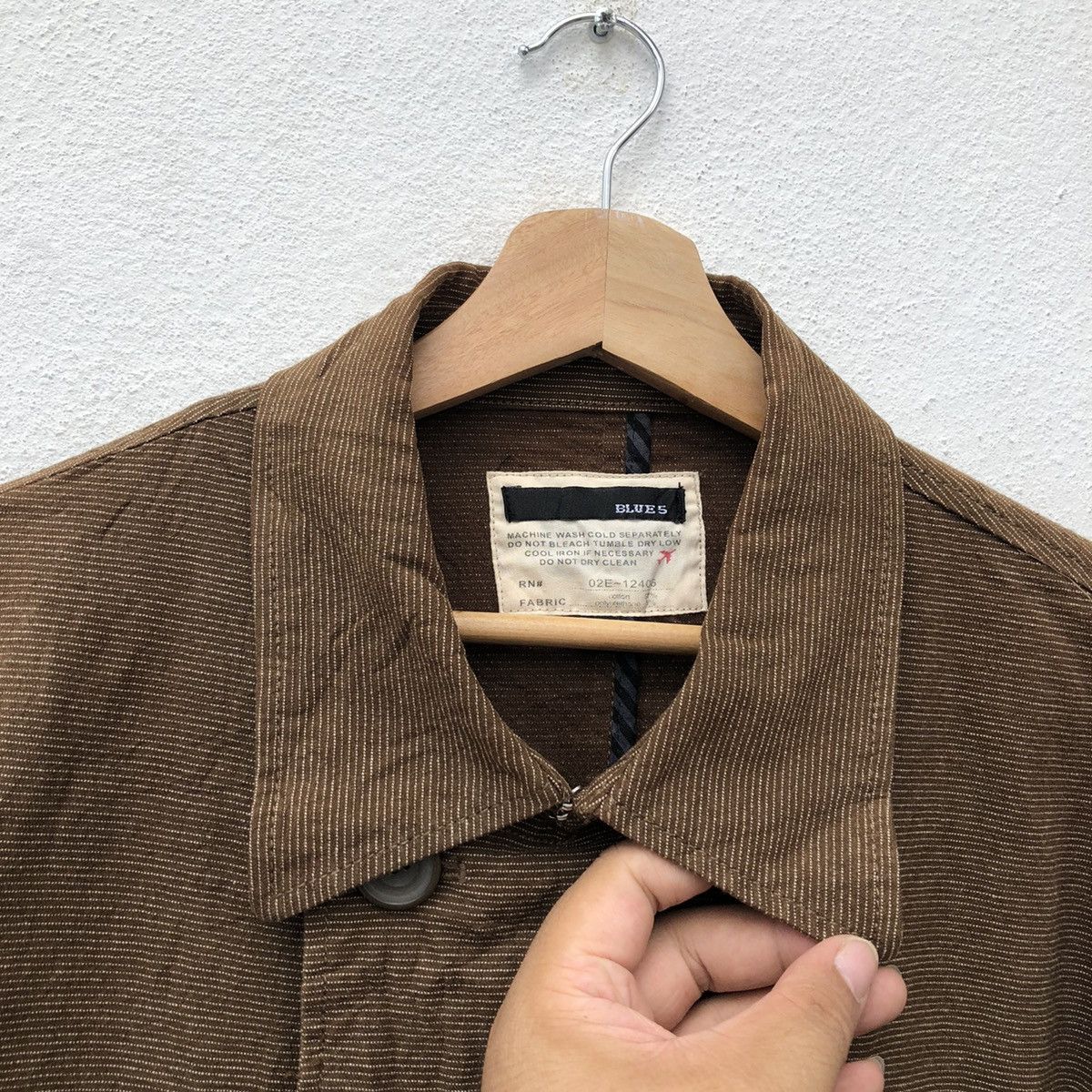 Japanese Brand VINTAGE DENIM MATERIAL JACKET BY BLUES DOUBLE COLLAR Size US XL / EU 56 / 4 - 9 Thumbnail