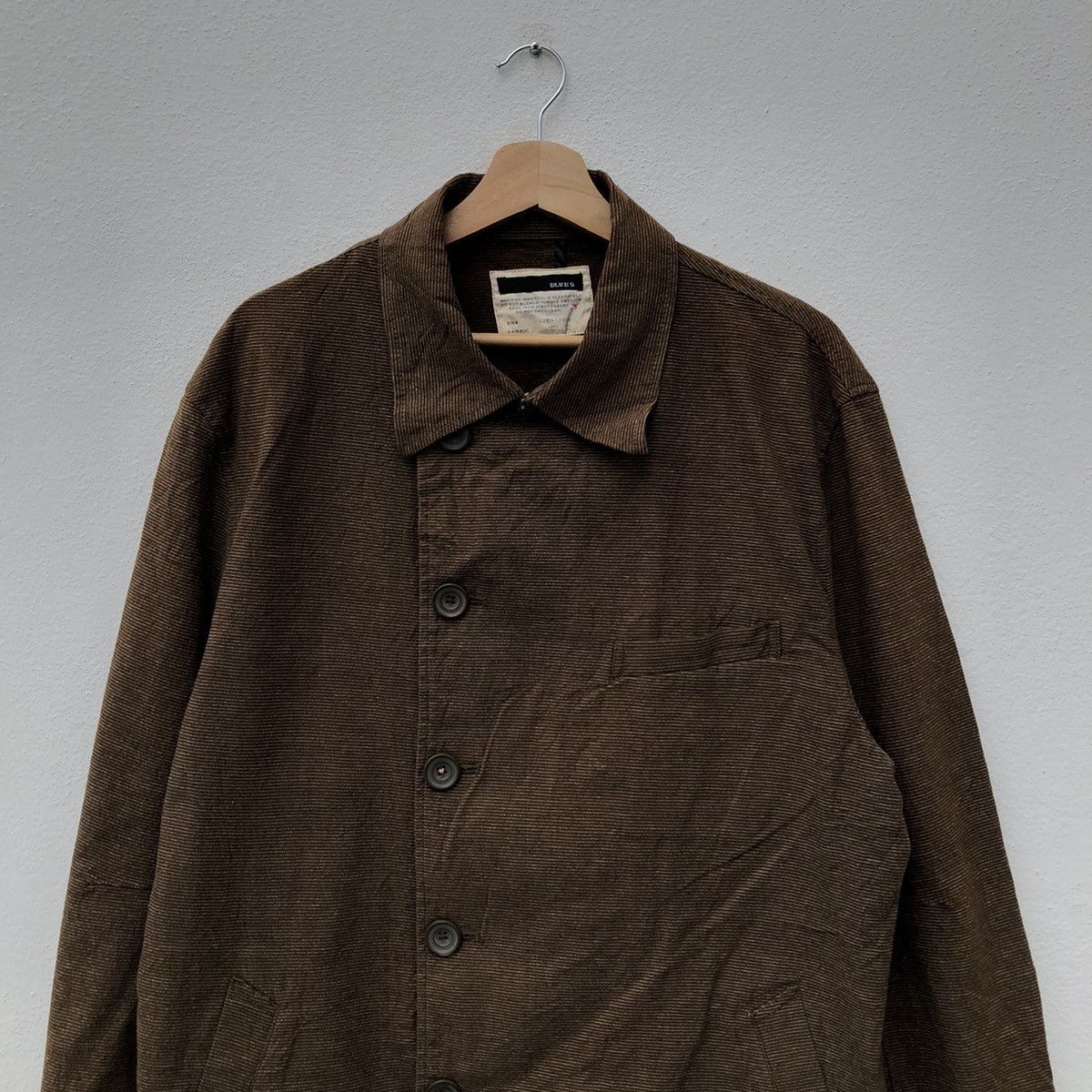 Japanese Brand VINTAGE DENIM MATERIAL JACKET BY BLUES DOUBLE COLLAR Size US XL / EU 56 / 4 - 4 Thumbnail