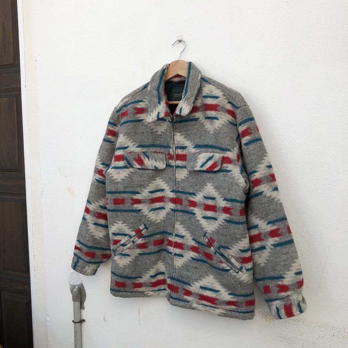 Japanese Brand VINTAGE FLYING SCOTSMAN NAVAJO DESIGN WOOL JACKET Size US M / EU 48-50 / 2 - 2 Thumbnail