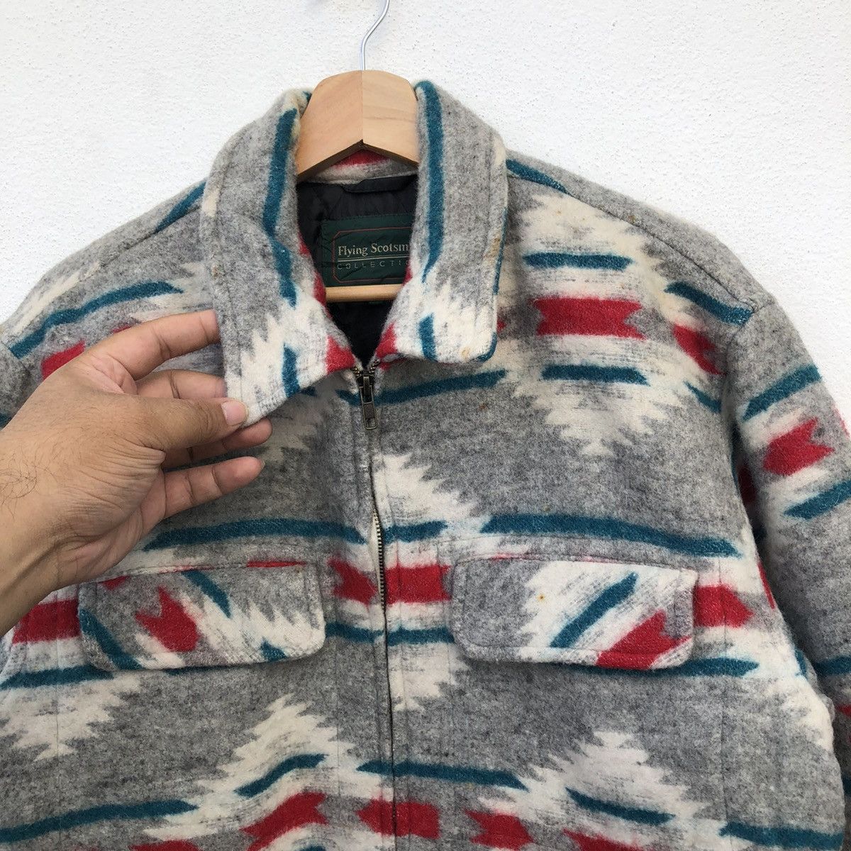 Japanese Brand VINTAGE FLYING SCOTSMAN NAVAJO DESIGN WOOL JACKET Size US M / EU 48-50 / 2 - 6 Thumbnail