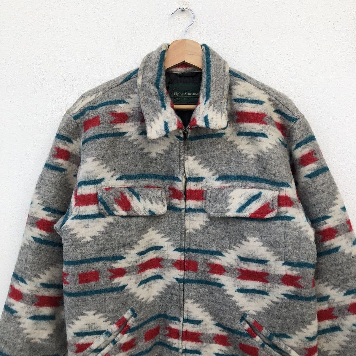 Japanese Brand VINTAGE FLYING SCOTSMAN NAVAJO DESIGN WOOL JACKET Size US M / EU 48-50 / 2 - 3 Thumbnail