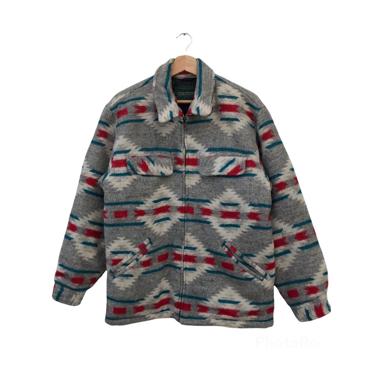 Japanese Brand VINTAGE FLYING SCOTSMAN NAVAJO DESIGN WOOL JACKET Size US M / EU 48-50 / 2 - 1 Thumbnail