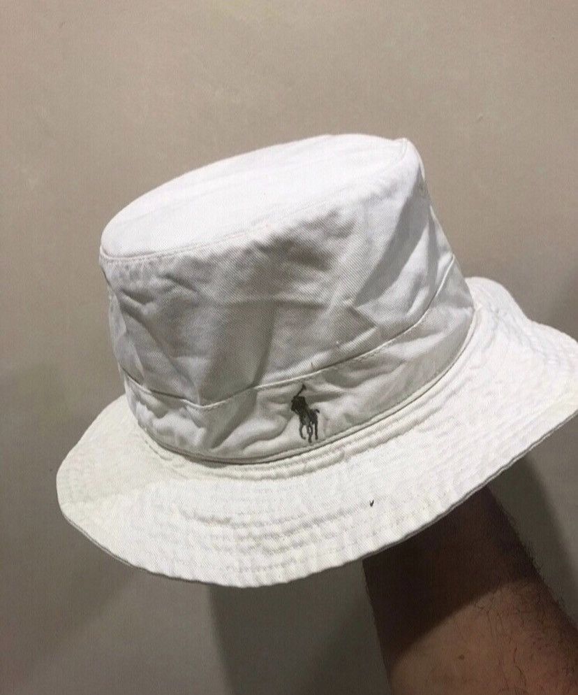 Polo Ralph Lauren × Vintage 🔥Vintage🔥 Polo RL White Bucket Hat Size ONE SIZE - 1 Thumbnail