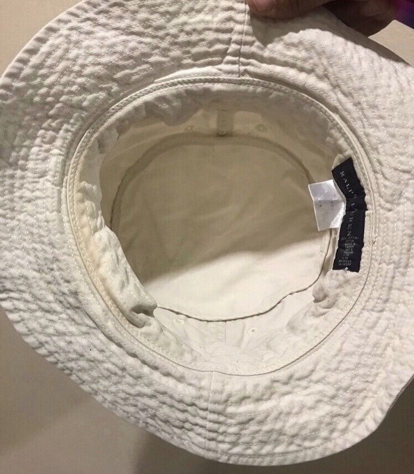 Polo Ralph Lauren × Vintage 🔥Vintage🔥 Polo RL White Bucket Hat Size ONE SIZE - 5 Thumbnail