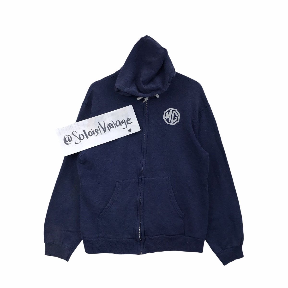 Vintage 90s MG CLASSIC CARS Racing Blue Hoodie Sweatshirt Size US M / EU 48-50 / 2 - 1 Thumbnail