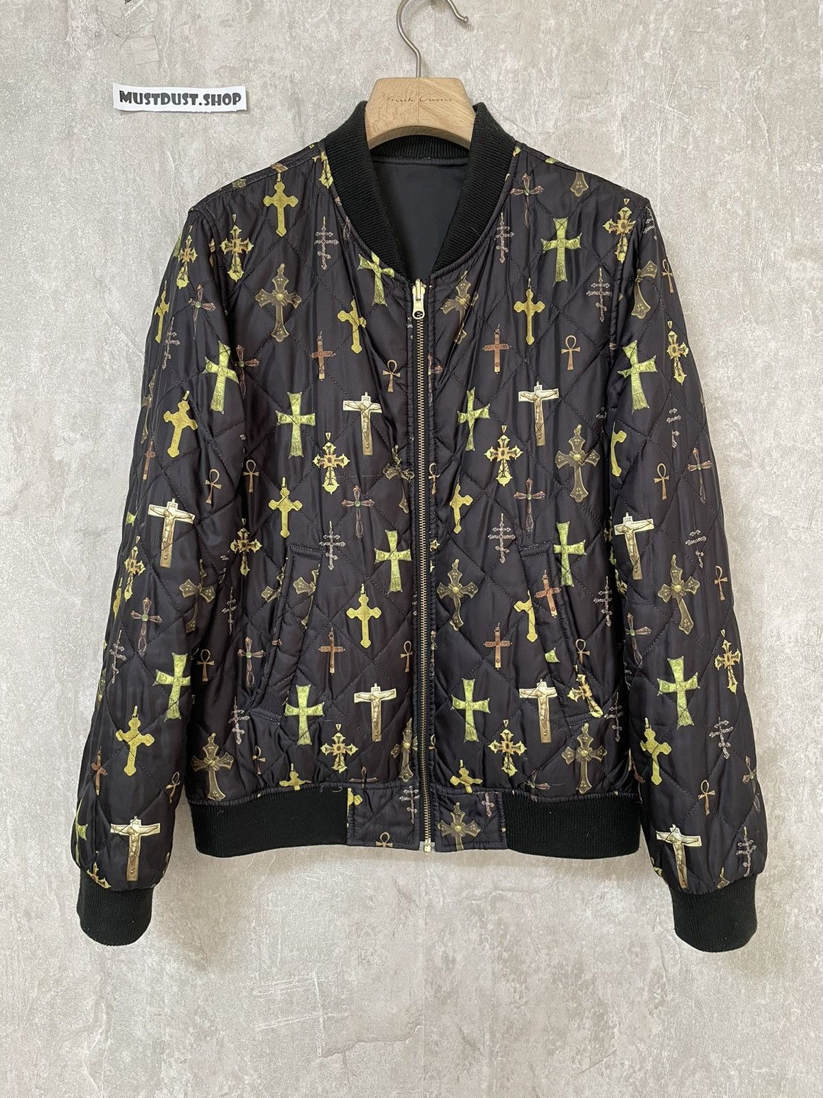 Pre-owned Supreme Crosses Reversible Bomber Jacket In Black