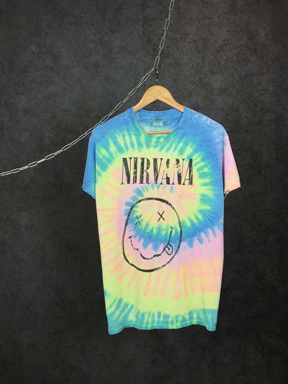 Nirvana Nirvana Smile vintage rock cult tie die band tee Size US M / EU 48-50 / 2 - 1 Thumbnail