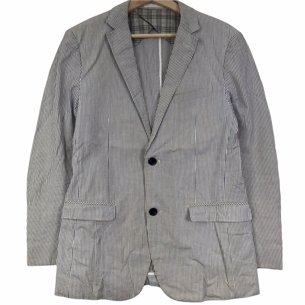 Burberry BURBERRY BLACK LABEL Tartan Check Grey Blazer Coat Size US M / EU 48-50 / 2 - 6 Thumbnail