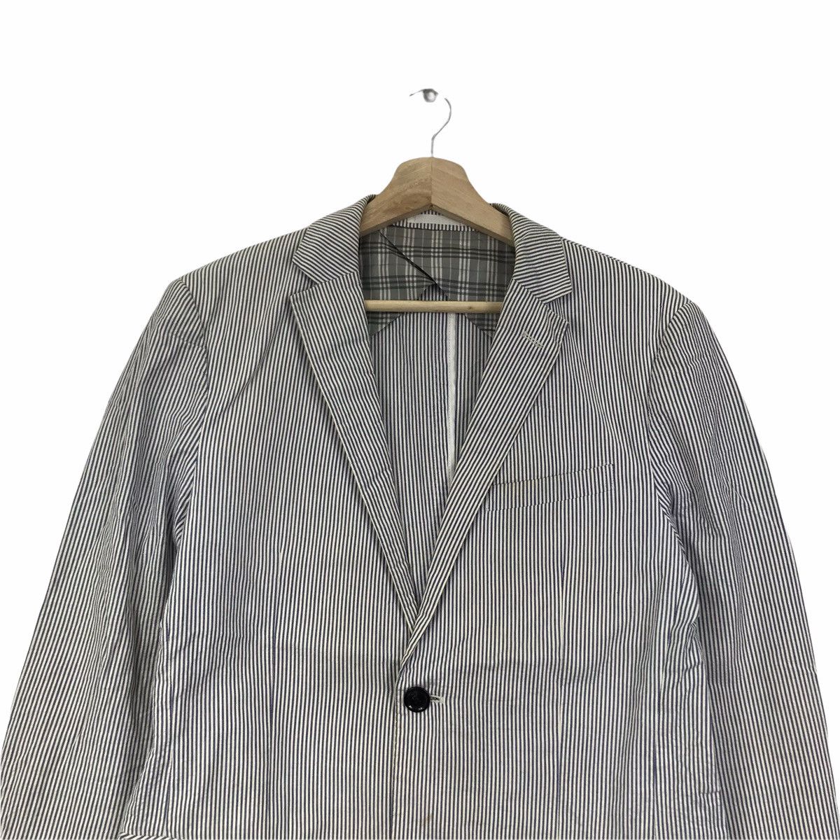 Burberry BURBERRY BLACK LABEL Tartan Check Grey Blazer Coat Size US M / EU 48-50 / 2 - 3 Thumbnail