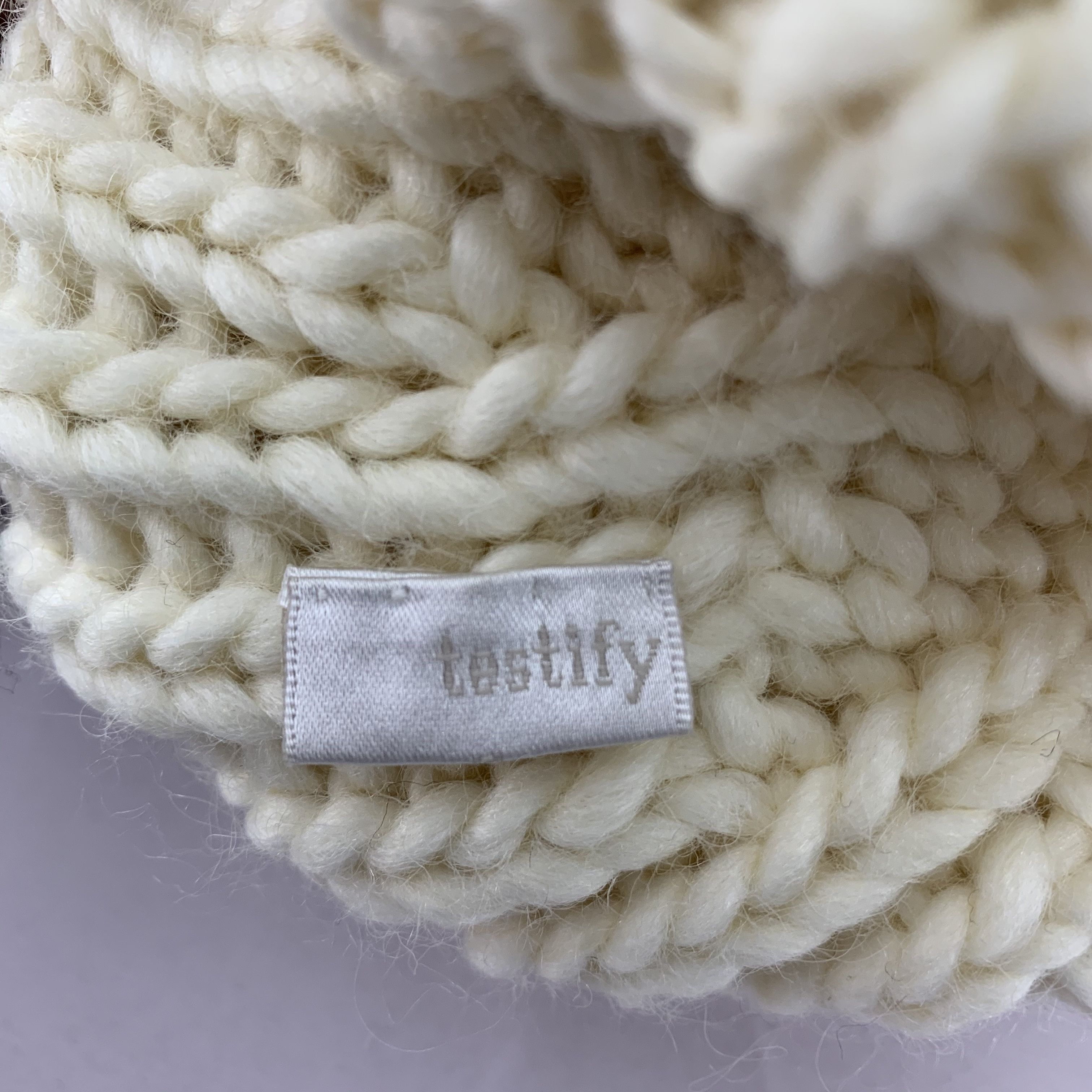 Homespun Knitwear Testify Beanie Wool Cable Knit Size ONE SIZE - 5 Thumbnail
