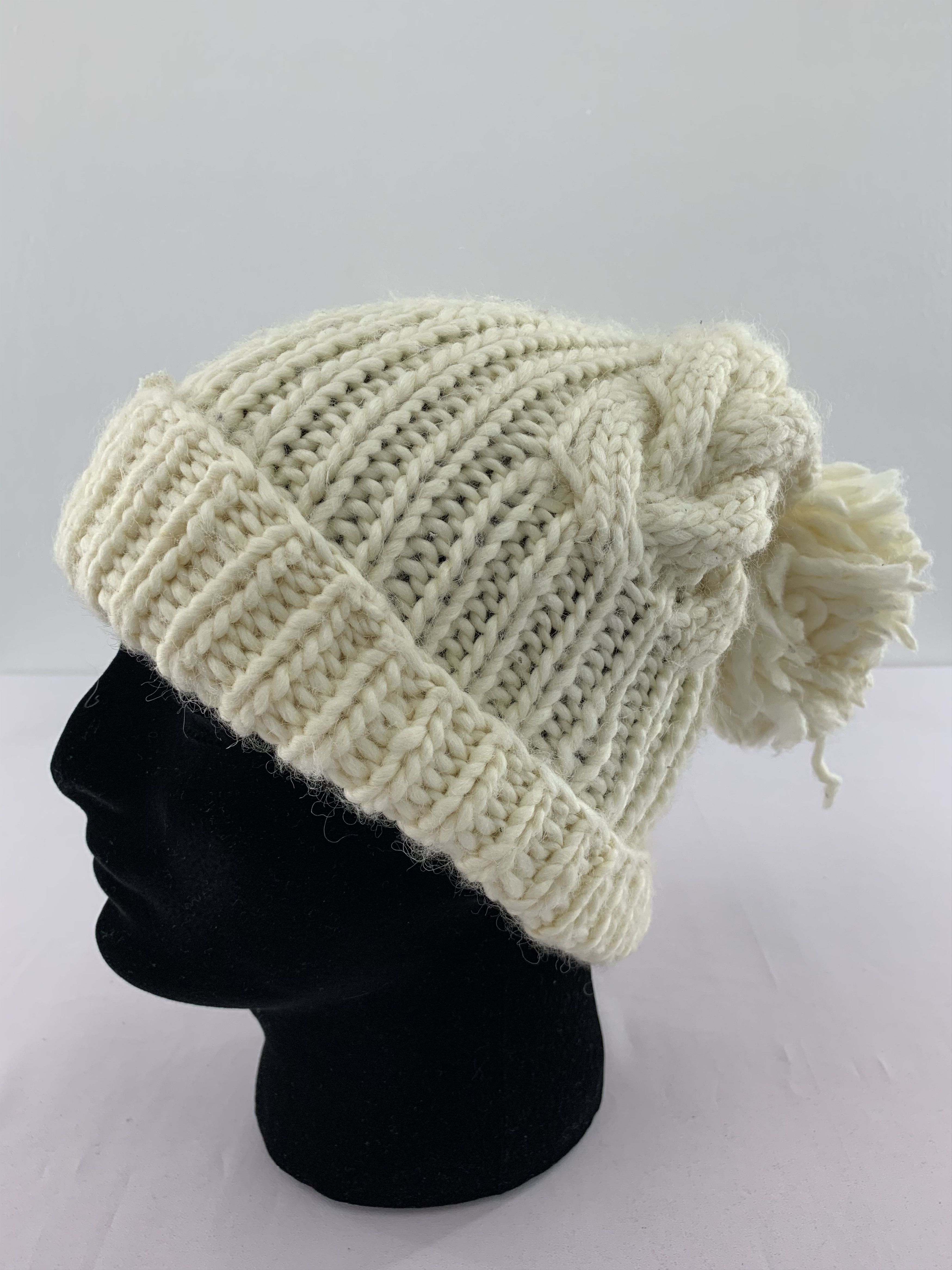 Homespun Knitwear Testify Beanie Wool Cable Knit Size ONE SIZE - 2 Thumbnail
