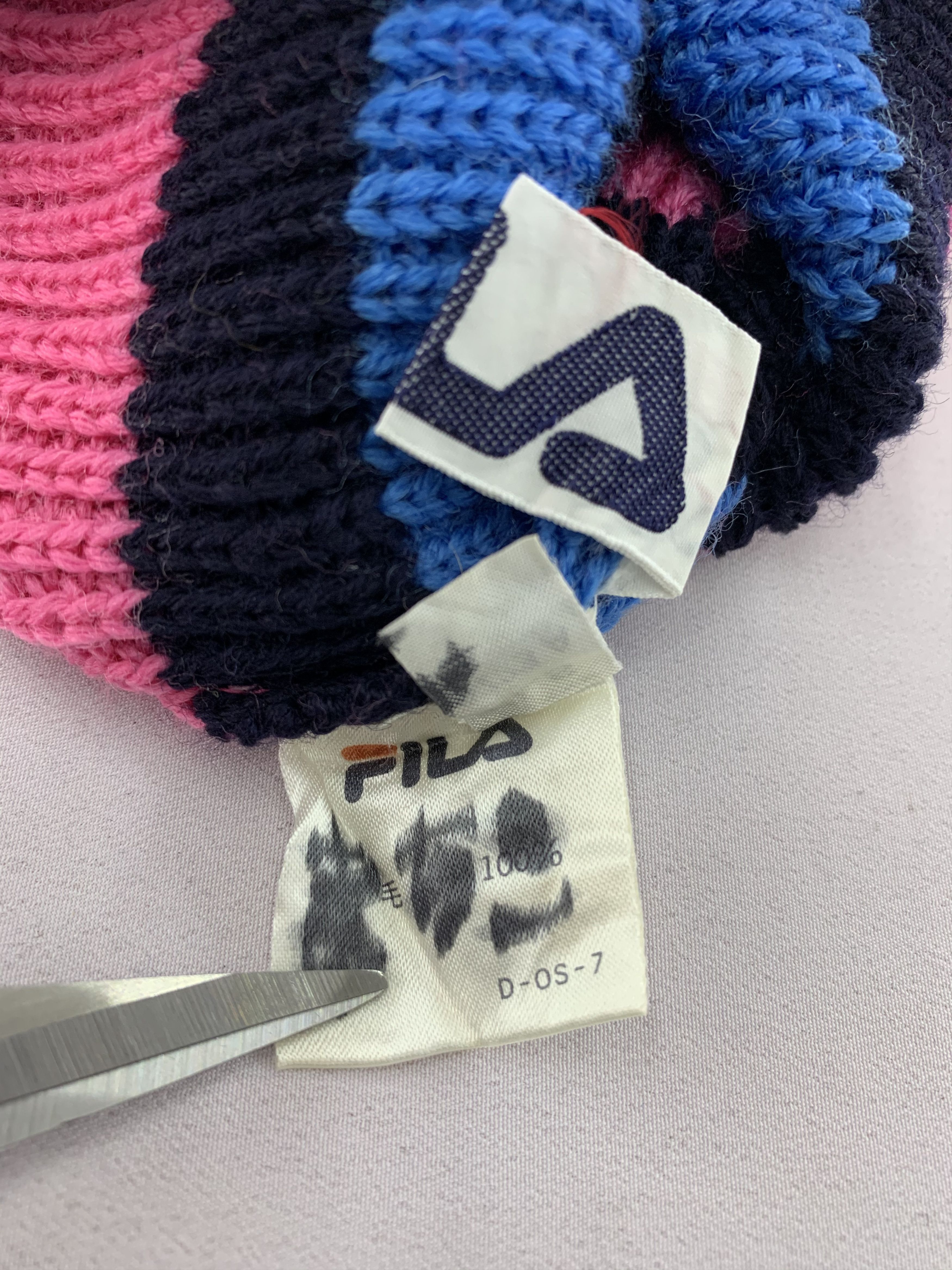 Fila Fila Stripe Beanie Multicolor Wool Blend Size ONE SIZE - 4 Thumbnail