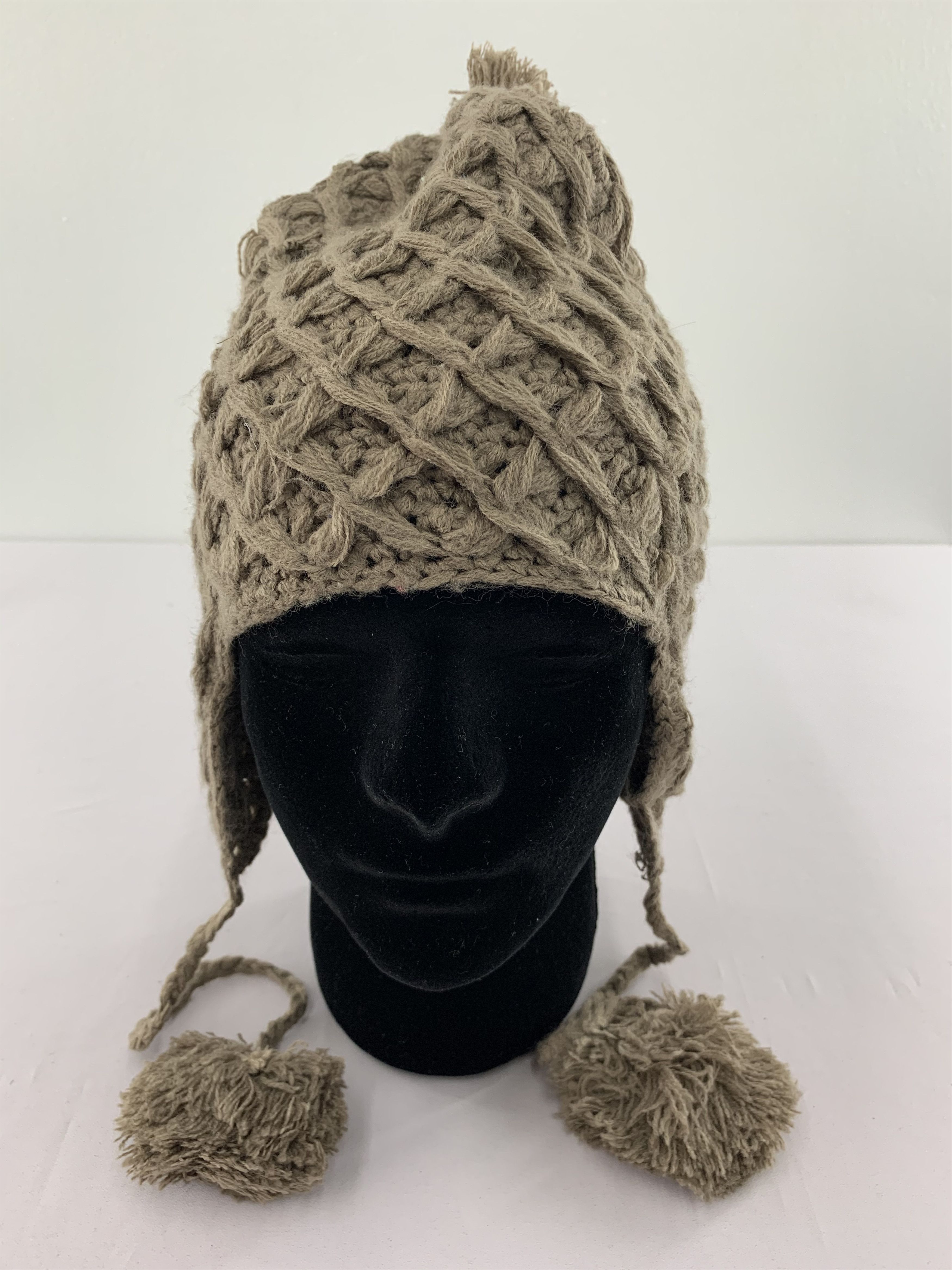 Handmade Crochet Earflap Beanie Hat Pattern Size ONE SIZE - 2 Thumbnail