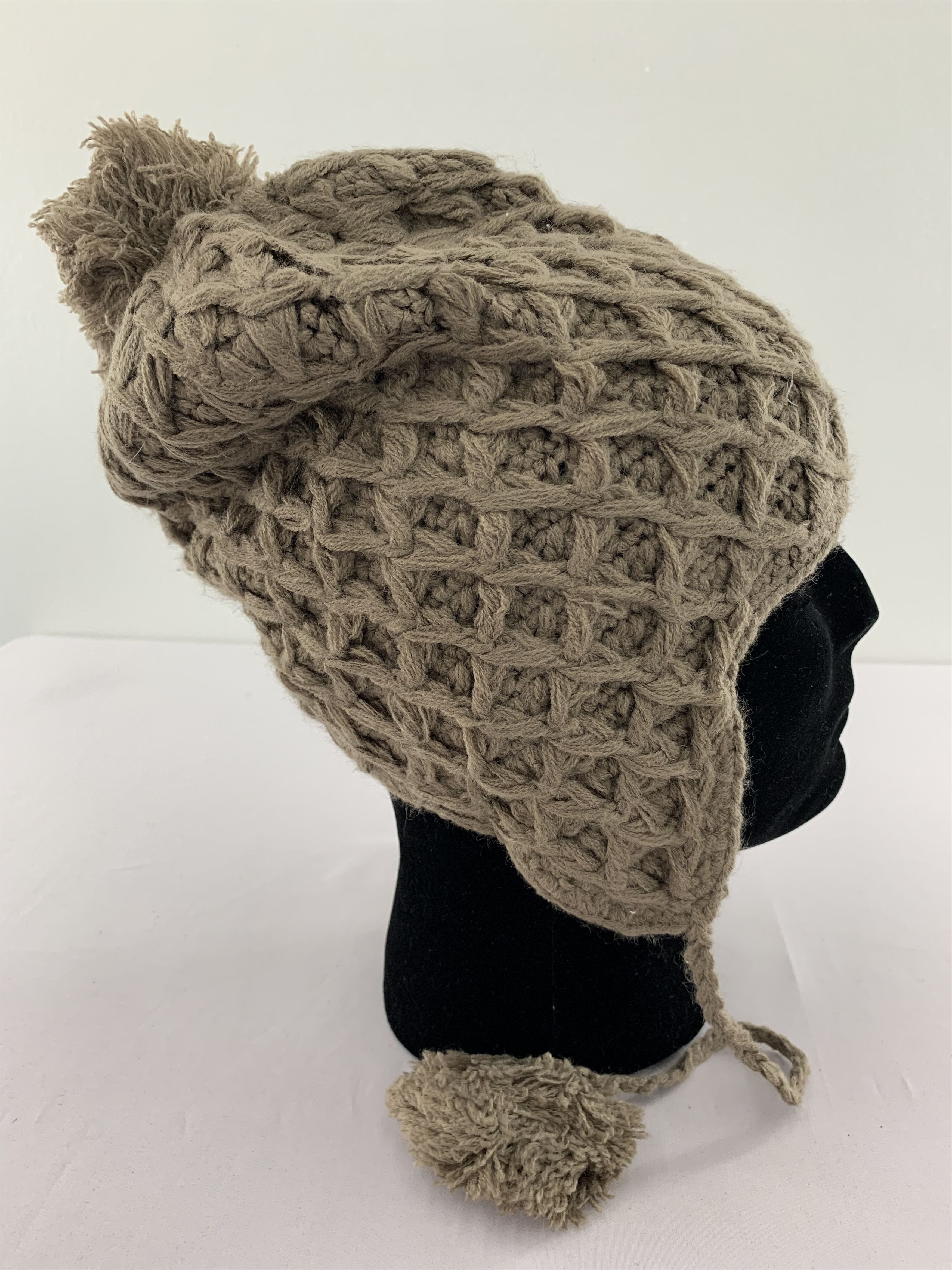 Handmade Crochet Earflap Beanie Hat Pattern Size ONE SIZE - 4 Thumbnail