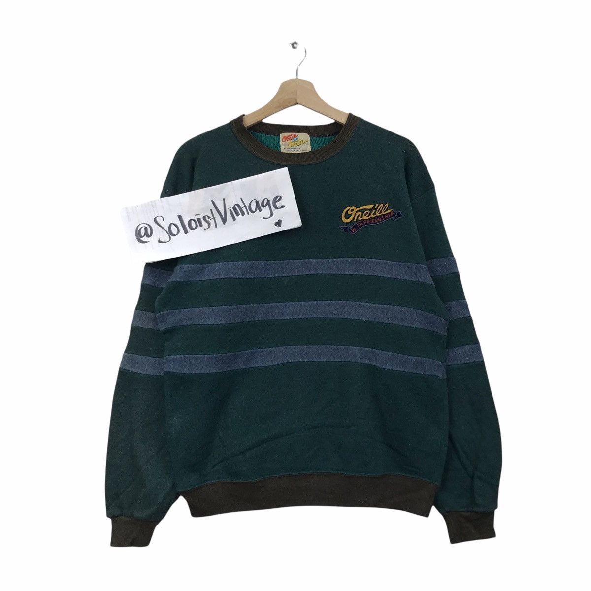 O'Neill Vintage 90s ONEILL SURF USA Surfing Board Stripes Sweatshirt Size US M / EU 48-50 / 2 - 1 Thumbnail