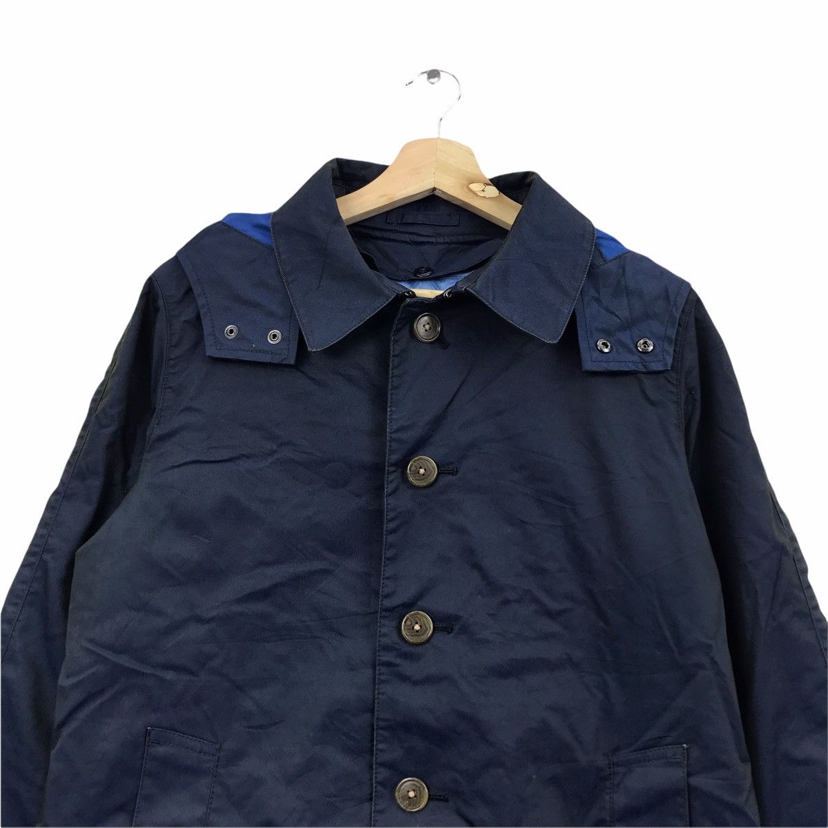 Japanese Brand GARAGE Japanese Brand Blue Overcoat Parka Jacket Size US M / EU 48-50 / 2 - 3 Thumbnail