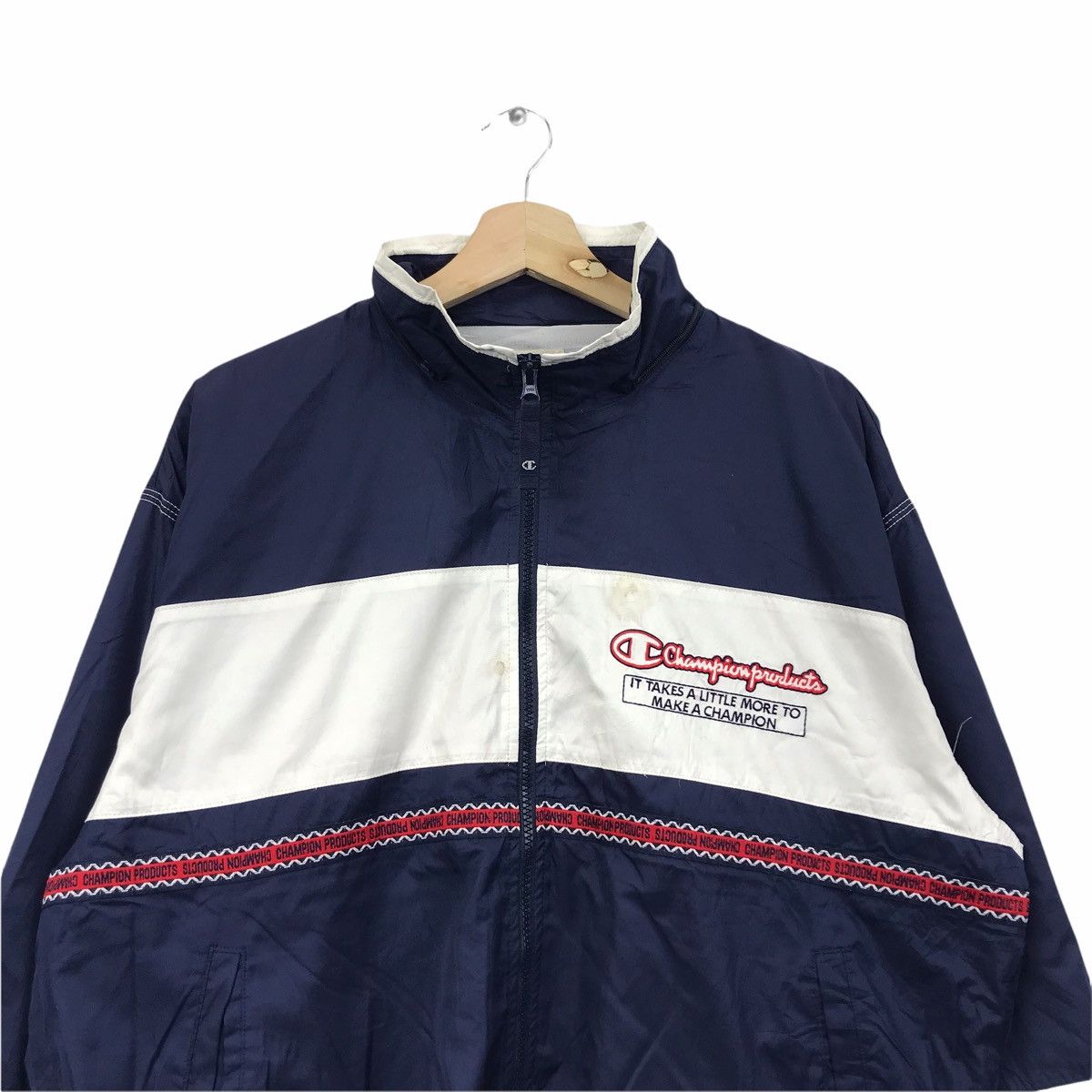 Champion Vintage CHAMPION PRODUCTS Streetwear Windbreaker Jacket Size US XL / EU 56 / 4 - 3 Thumbnail