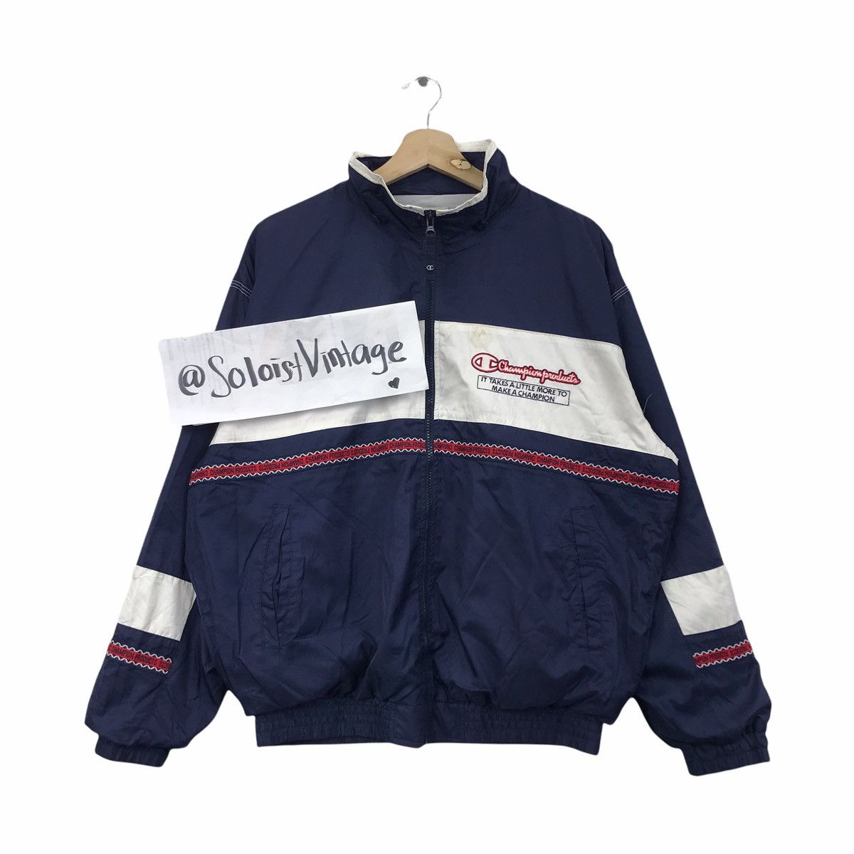 Champion Vintage CHAMPION PRODUCTS Streetwear Windbreaker Jacket Size US XL / EU 56 / 4 - 1 Thumbnail