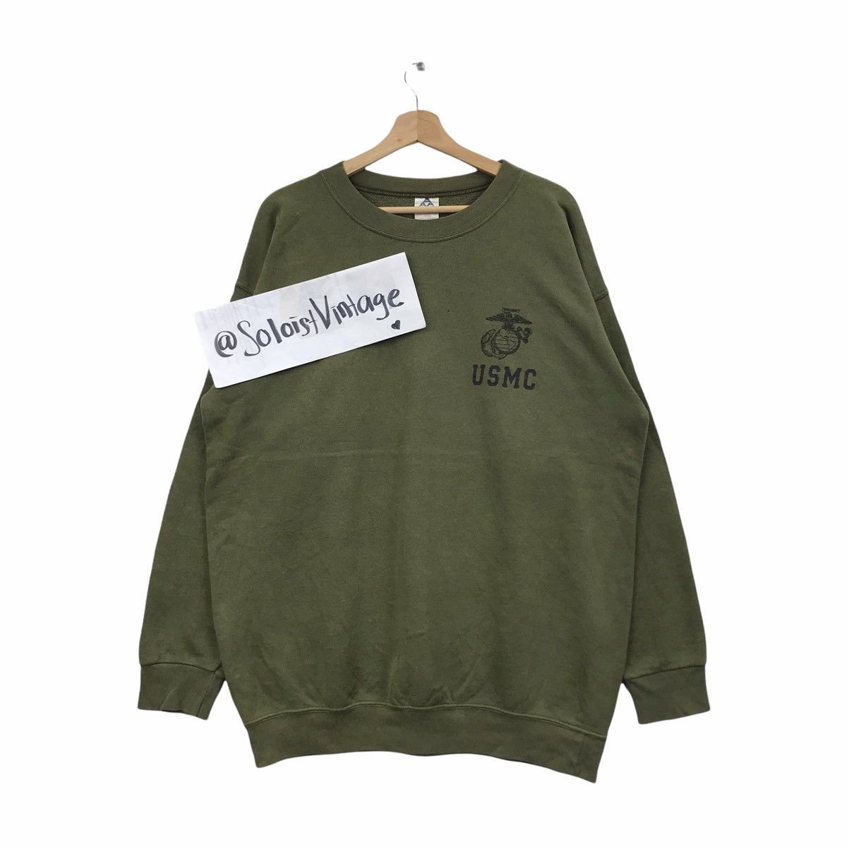 Vintage Vintage USMC USA Marine Corps Army Sweatshirt Size US XL / EU 56 / 4 - 1 Thumbnail