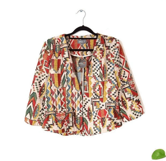 Vintage Colourful aztec print short jacket Size M / US 6-8 / IT 42-44 - 1 Thumbnail