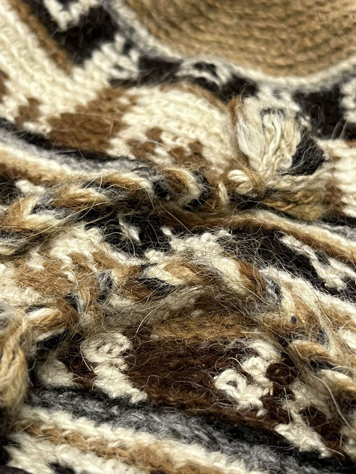Montbell 🔥FYE🔥90’s MONTBELL Knitted Wool Animal Art Ear Flap Beanie Size ONE SIZE - 6 Thumbnail
