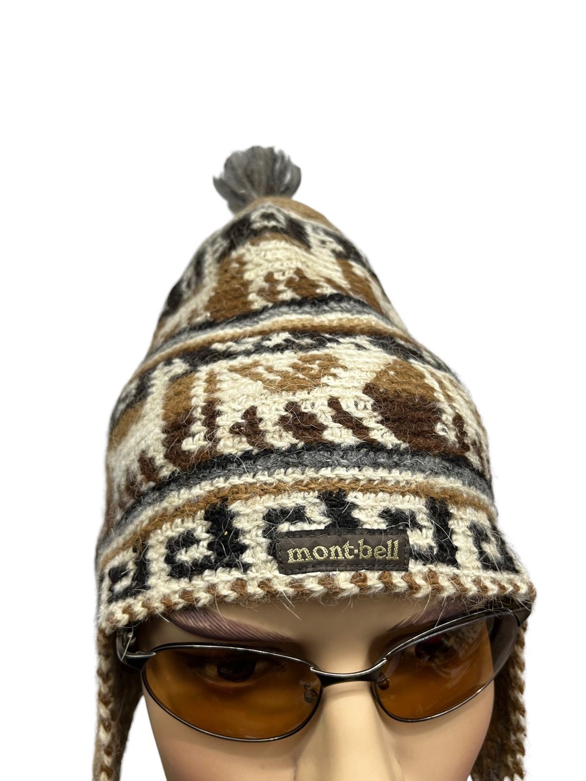 Montbell 🔥FYE🔥90’s MONTBELL Knitted Wool Animal Art Ear Flap Beanie Size ONE SIZE - 3 Thumbnail
