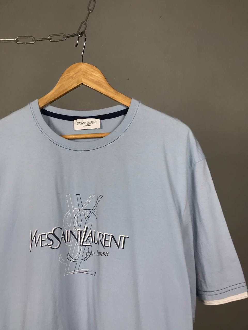 Yves Saint Laurent YSL Yves Saint Laurent luxury vintage big logo tee Size US XL / EU 56 / 4 - 2 Thumbnail