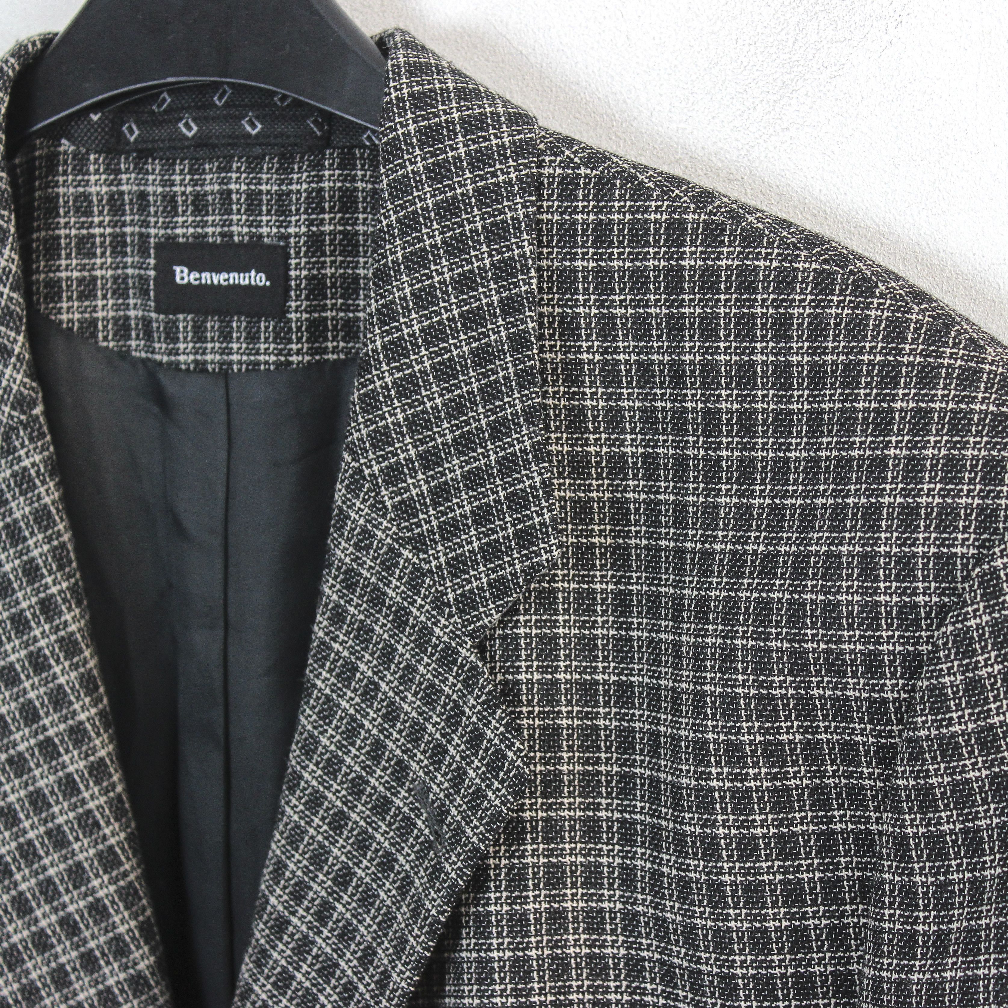 Designer Mens Blazer Checked Wool Jacket EU 54 Suit Sport Coat XL Size 44R - 3 Thumbnail