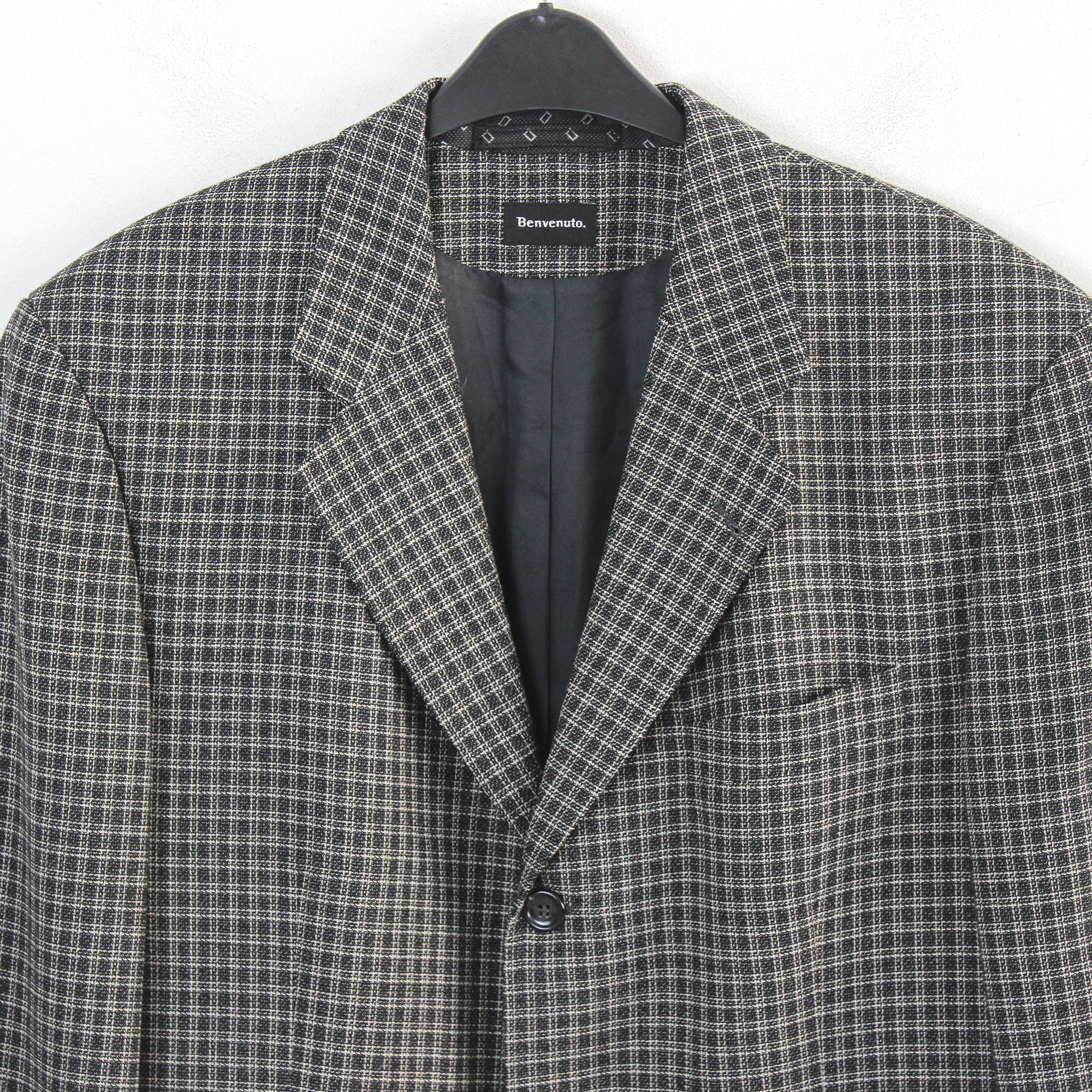 Designer Mens Blazer Checked Wool Jacket EU 54 Suit Sport Coat XL Size 44R - 2 Thumbnail