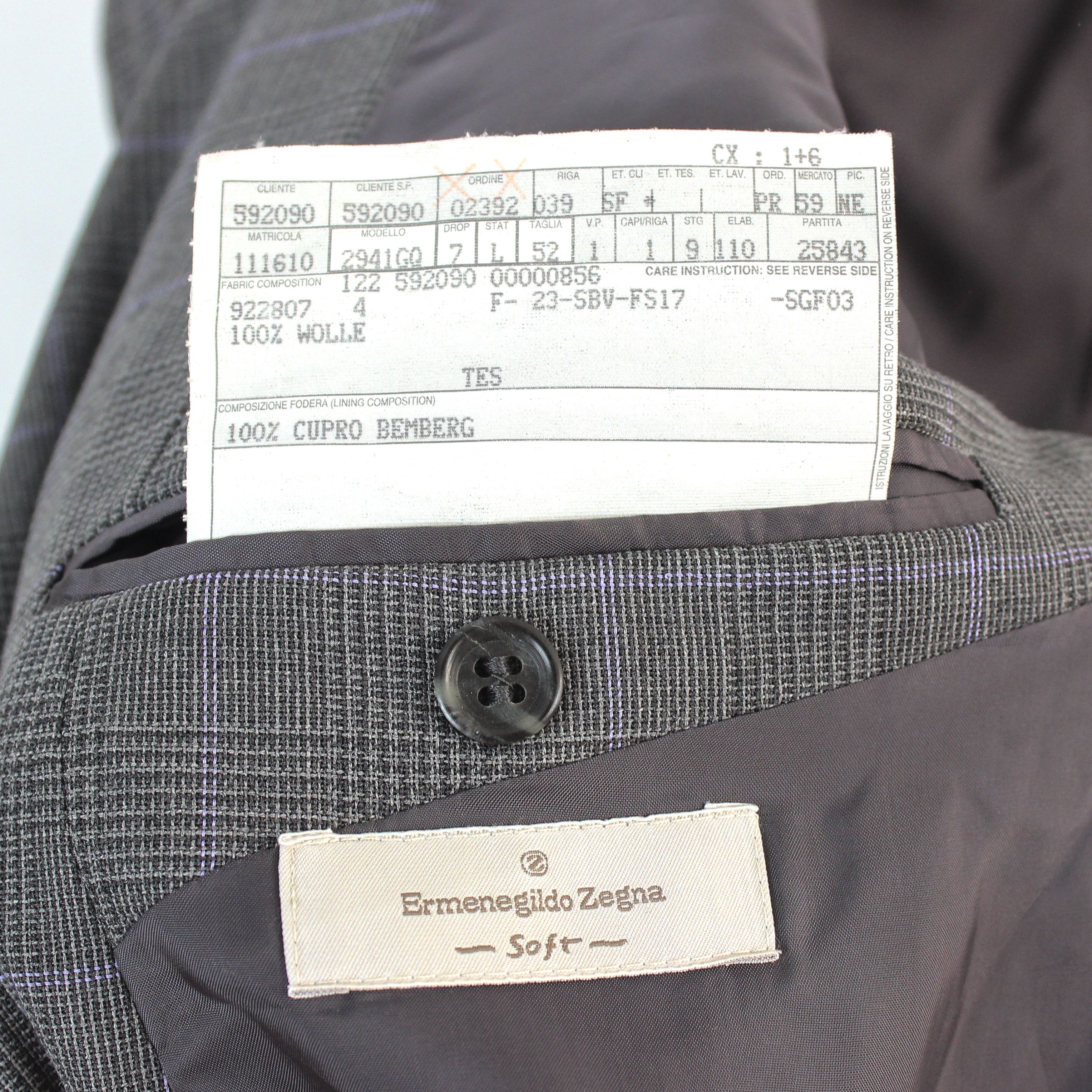 Ermenegildo Zegna Soft Wool Blazer UK 42 US Suit Jacket EU 52 Sport Coat L Size 42R - 6 Thumbnail