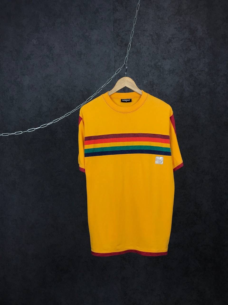Adidas × Vintage Adidas vintage streetwear orange overprinted tee Size US M / EU 48-50 / 2 - 1 Thumbnail