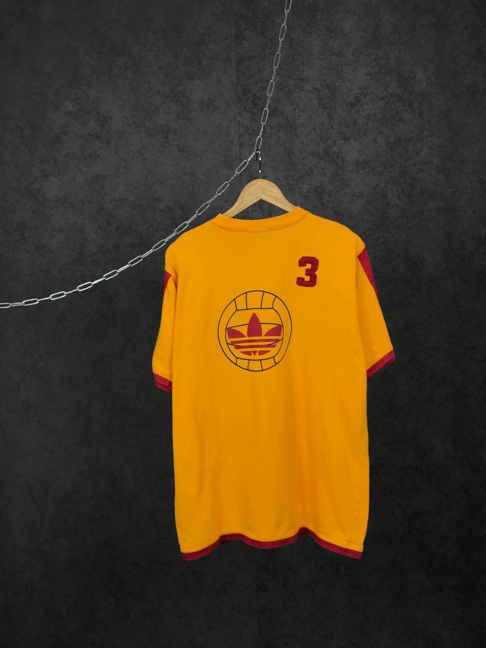 Adidas × Vintage Adidas vintage streetwear orange overprinted tee Size US M / EU 48-50 / 2 - 6 Thumbnail