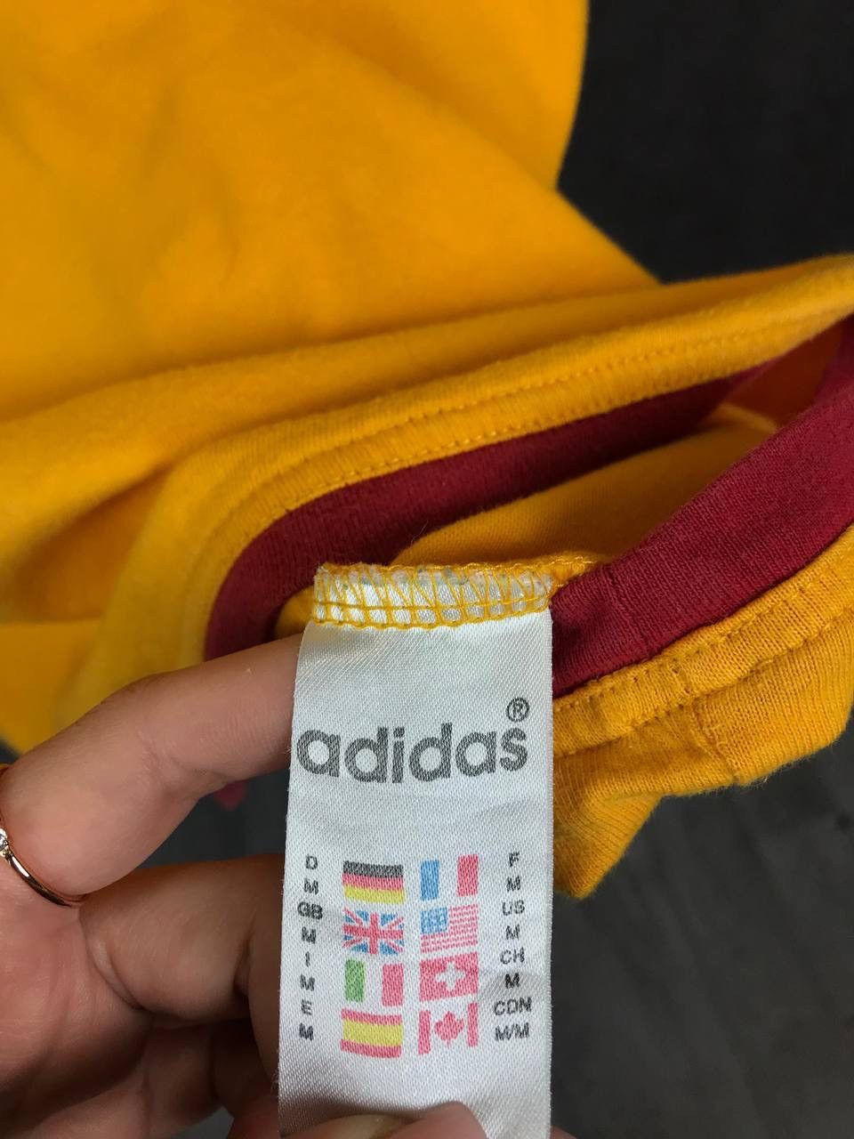 Adidas × Vintage Adidas vintage streetwear orange overprinted tee Size US M / EU 48-50 / 2 - 5 Thumbnail