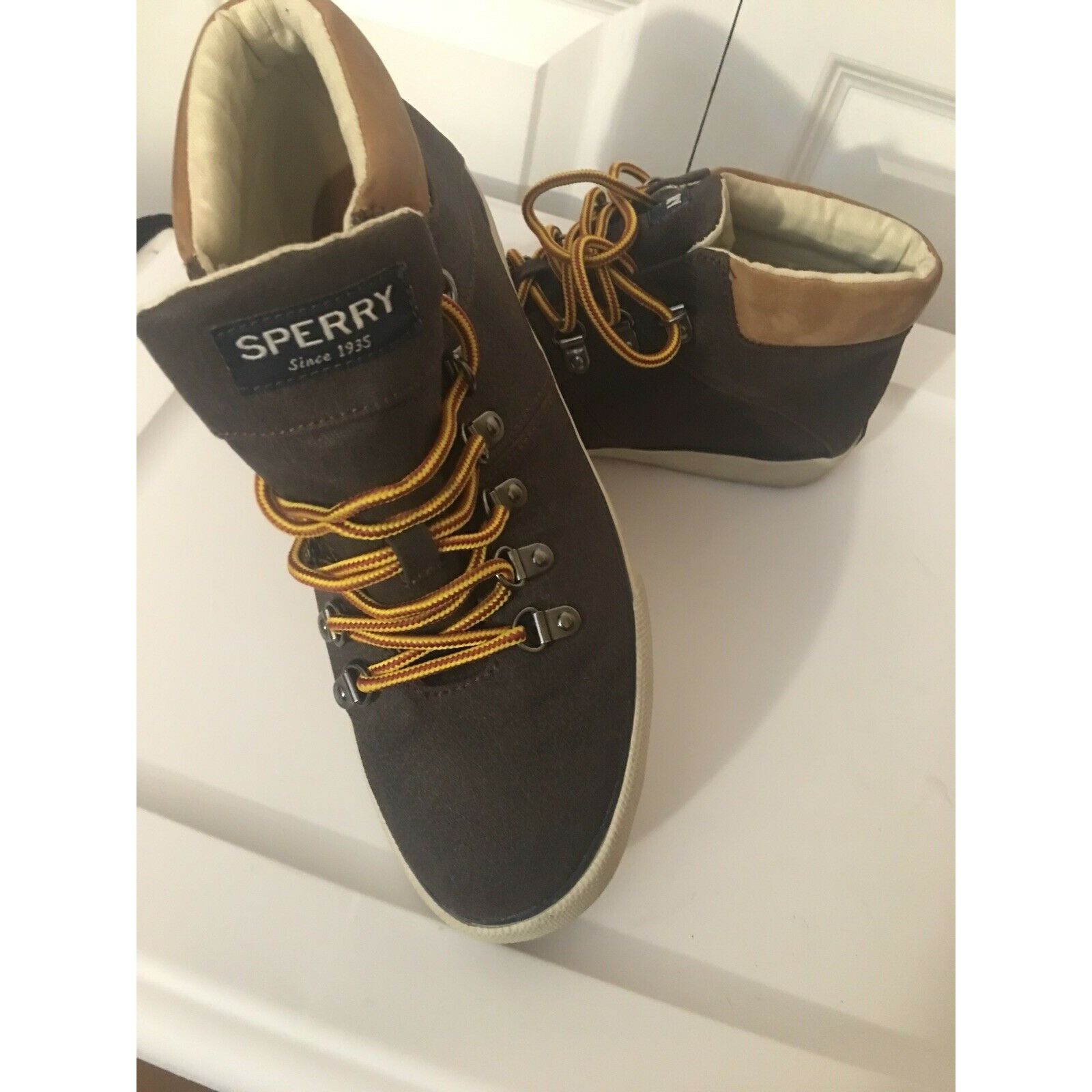 Sperry Sperry Top-Sider Brown Canvas Lace Up Size 8 1/2 M Size US 8.5 / EU 41-42 - 1 Thumbnail