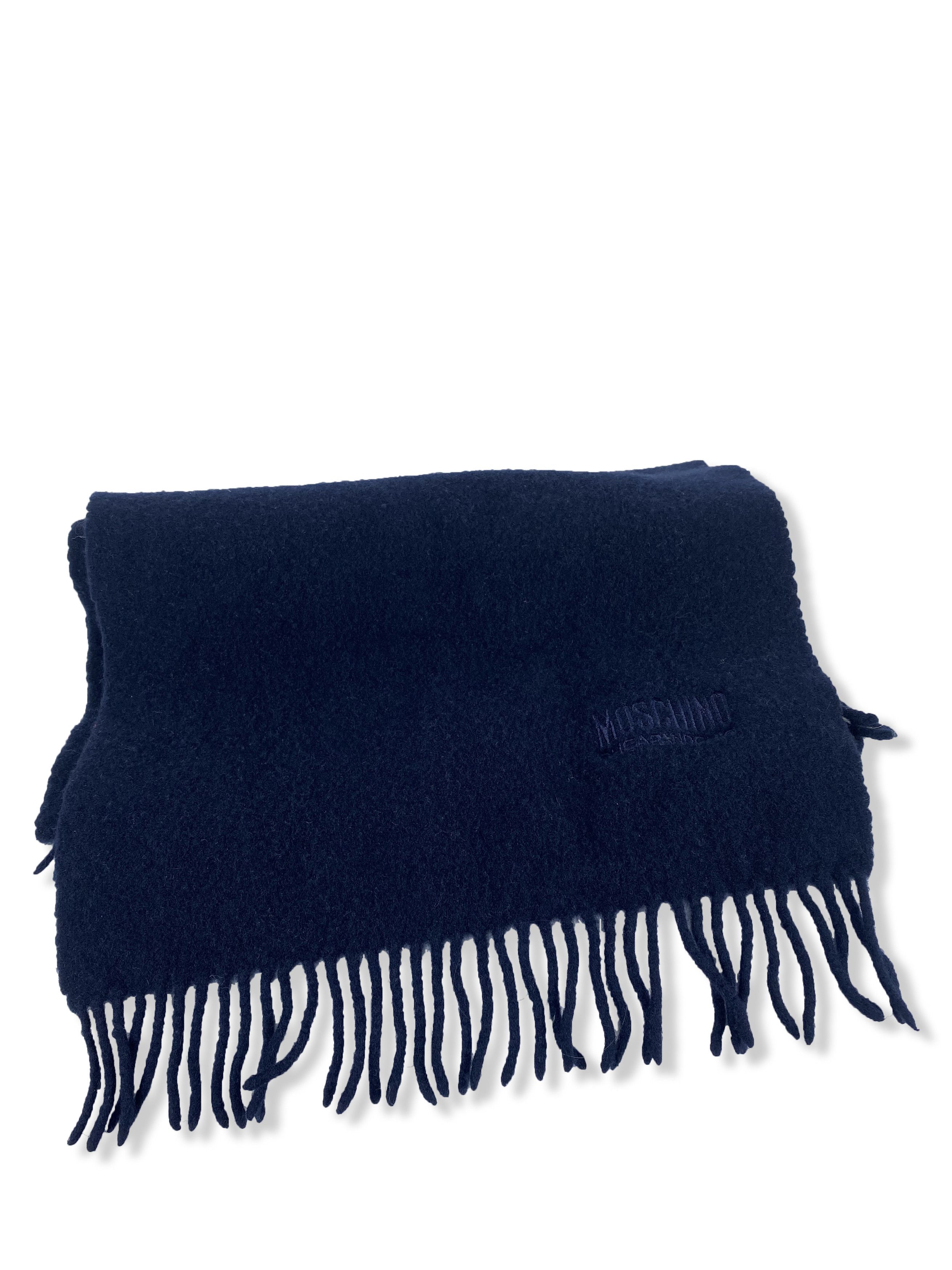 Moschino Vintage MOSCHINO CHEAPANDCHIC Navy Wool Scarf M383 Size ONE SIZE - 1 Thumbnail