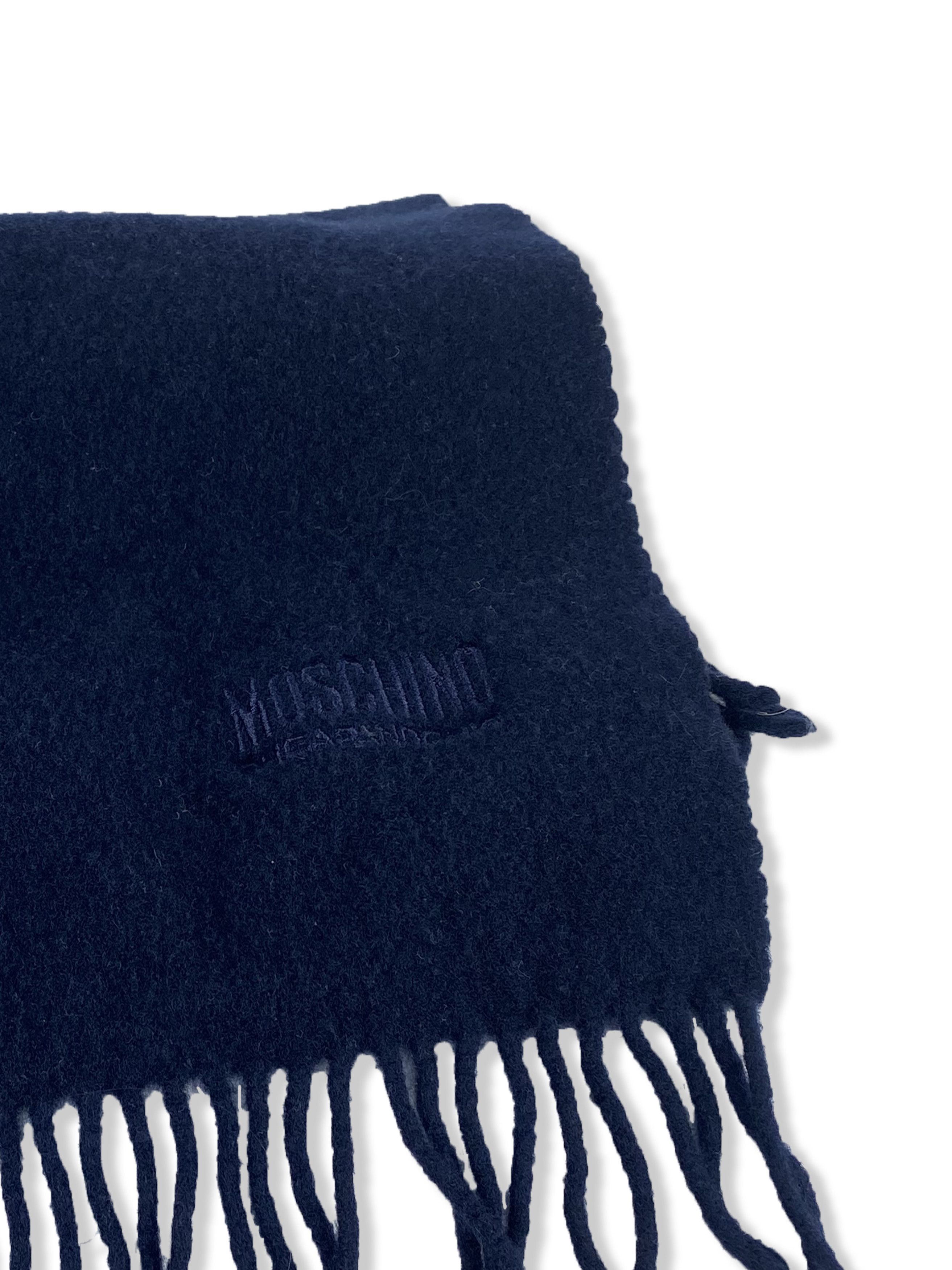 Moschino Vintage MOSCHINO CHEAPANDCHIC Navy Wool Scarf M383 Size ONE SIZE - 2 Thumbnail