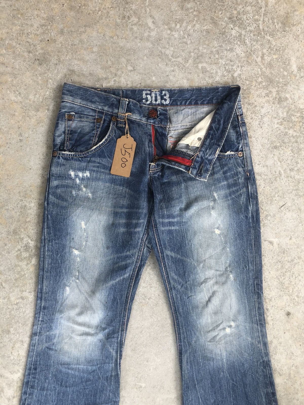 Edwin Edwin 503 Flared Jeans Distressed Jeans Size US 32 / EU 48 - 3 Thumbnail
