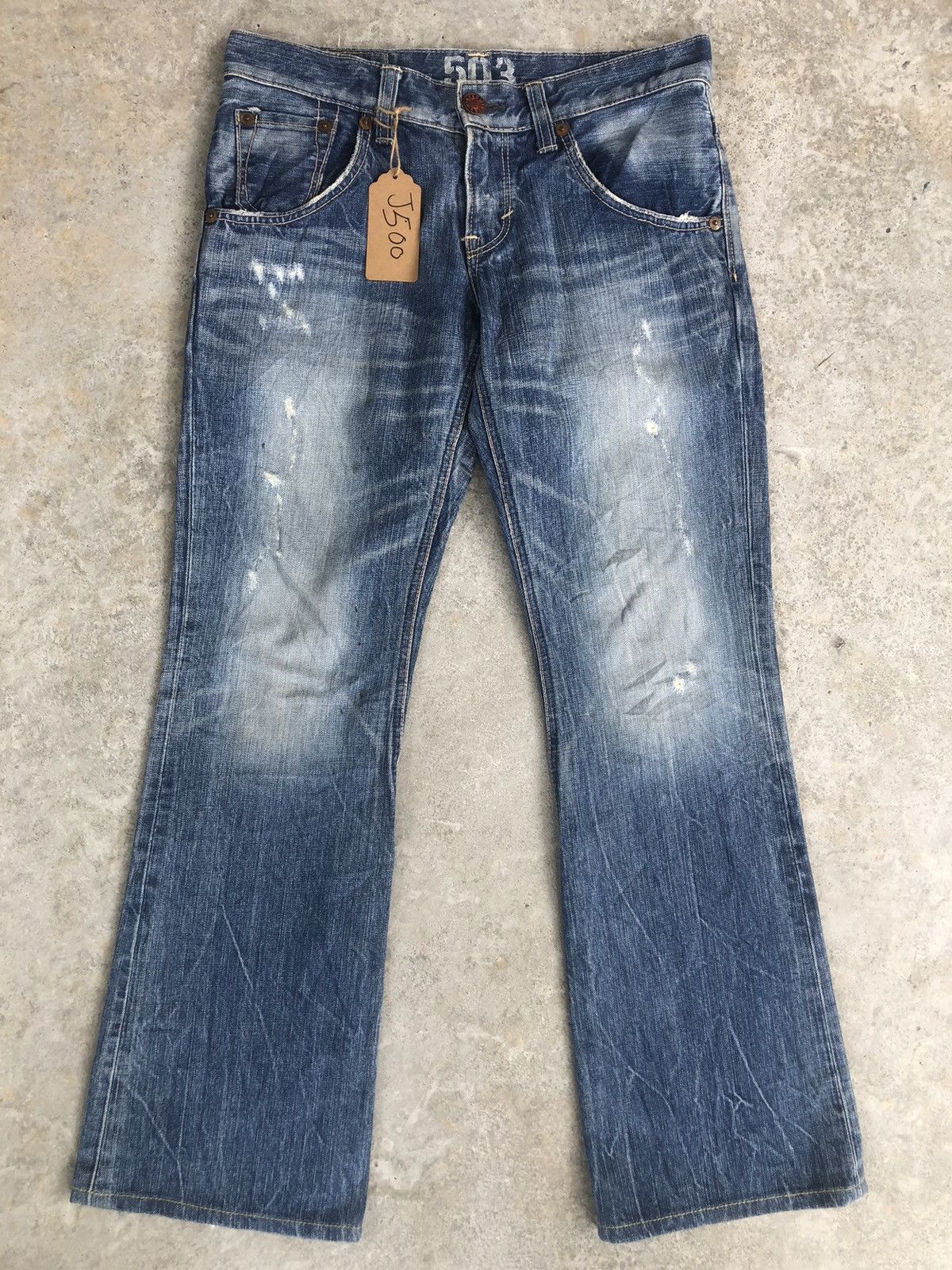 Edwin Edwin 503 Flared Jeans Distressed Jeans Size US 32 / EU 48 - 1 Thumbnail
