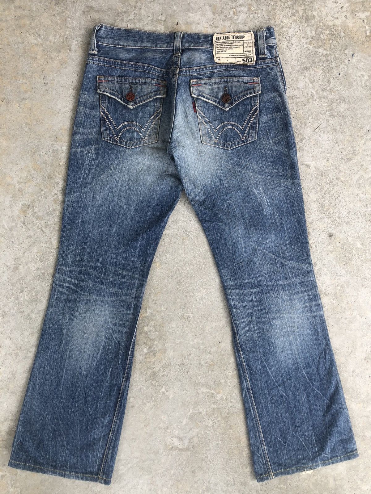 Edwin Edwin 503 Flared Jeans Distressed Jeans Size US 32 / EU 48 - 2 Thumbnail