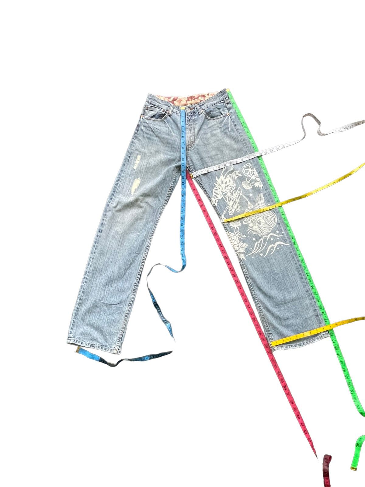 Japanese Brand Baden Rework Printed Jeans Size US 29 - 15 Thumbnail