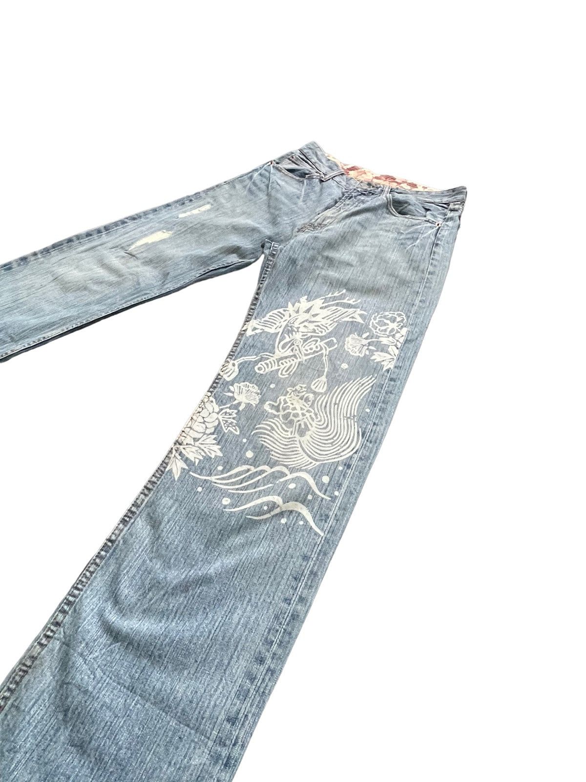 Japanese Brand Baden Rework Printed Jeans Size US 29 - 2 Thumbnail