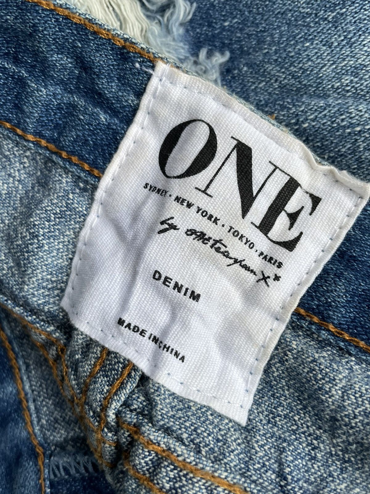 Japanese Brand One by One Tea Spoon Distresed Jeans Size 31" - 13 Thumbnail