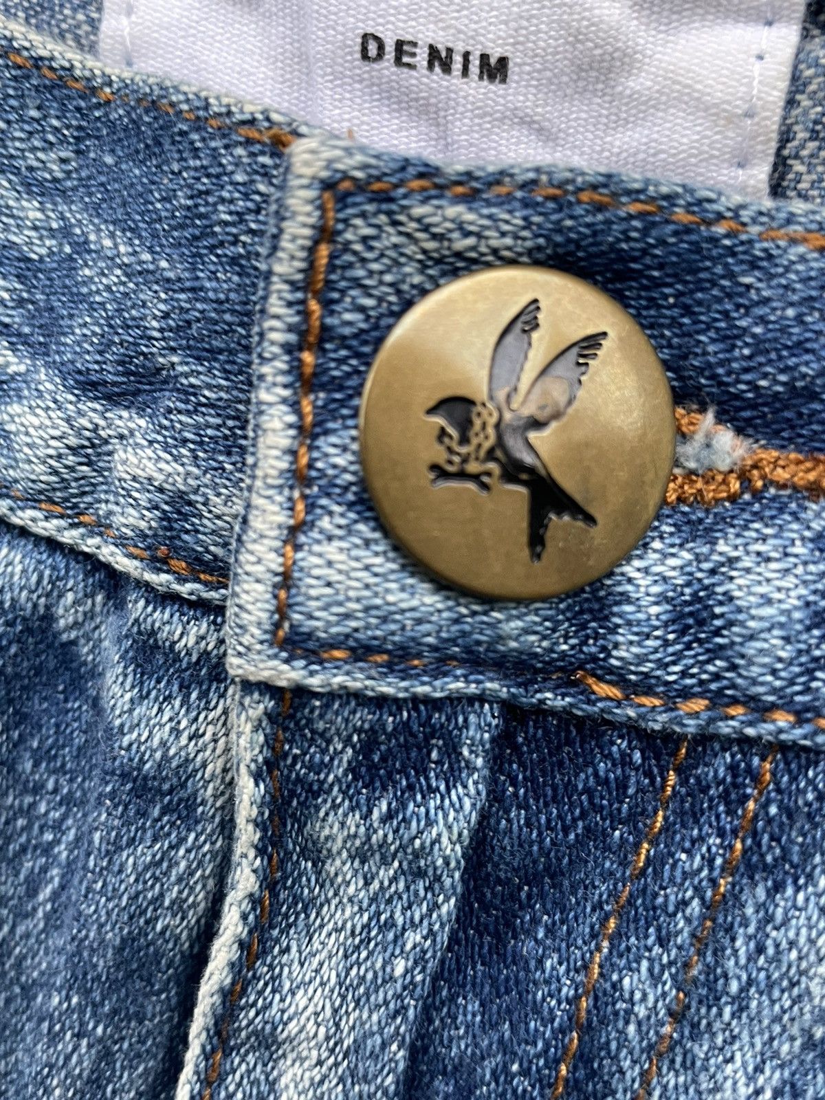 Japanese Brand One by One Tea Spoon Distresed Jeans Size 31" - 14 Thumbnail