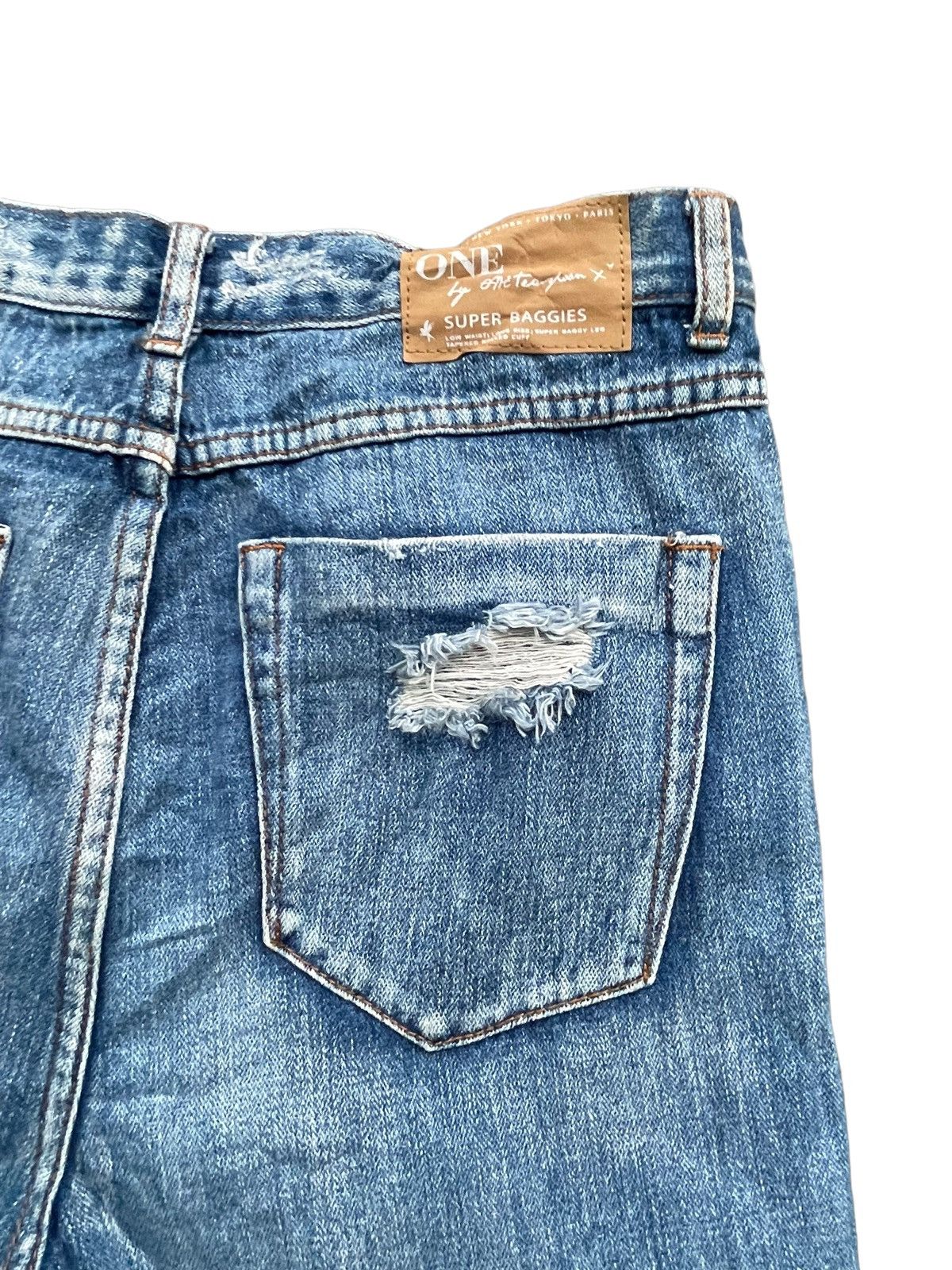 Japanese Brand One by One Tea Spoon Distresed Jeans Size 31" - 9 Thumbnail