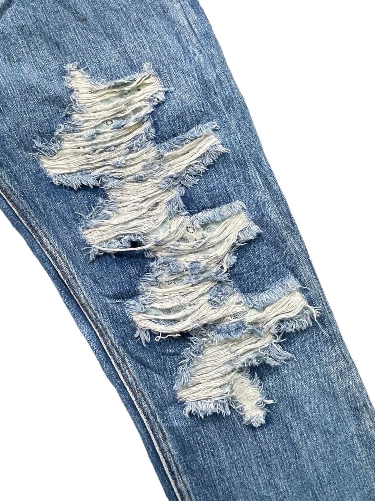 Japanese Brand One by One Tea Spoon Distresed Jeans Size 31" - 4 Thumbnail