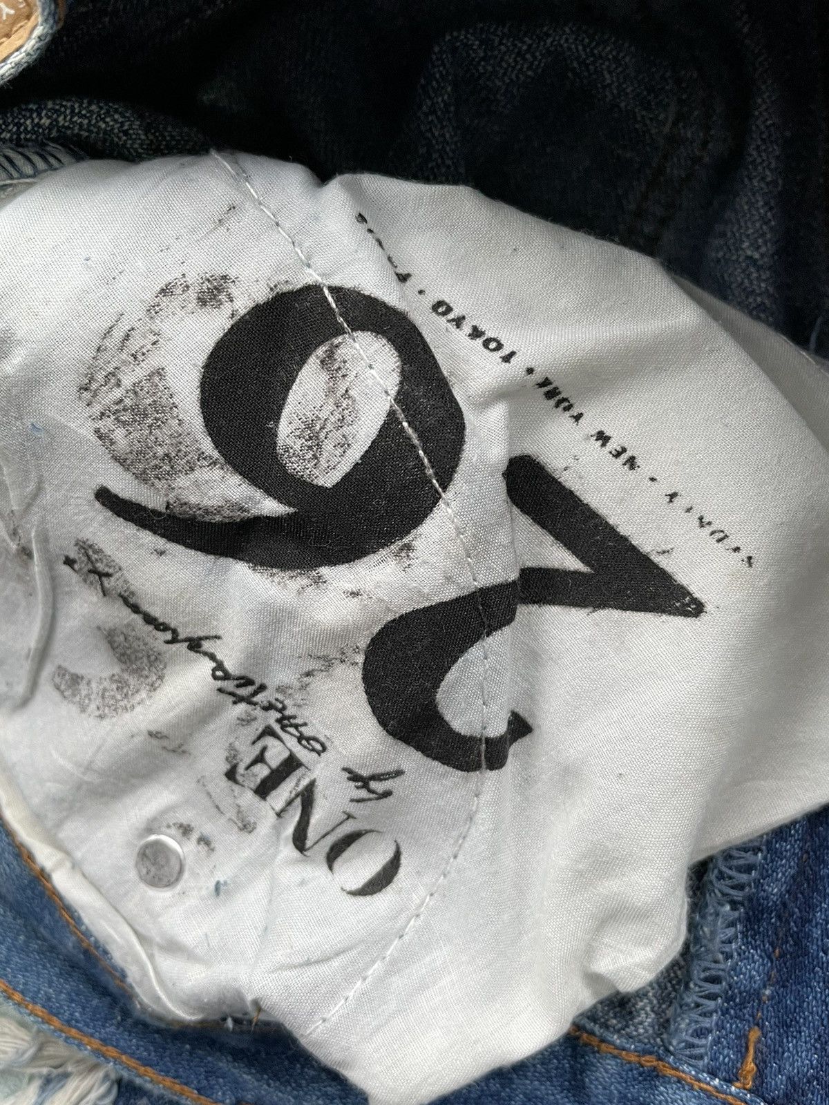 Japanese Brand One by One Tea Spoon Distresed Jeans Size 31" - 12 Thumbnail