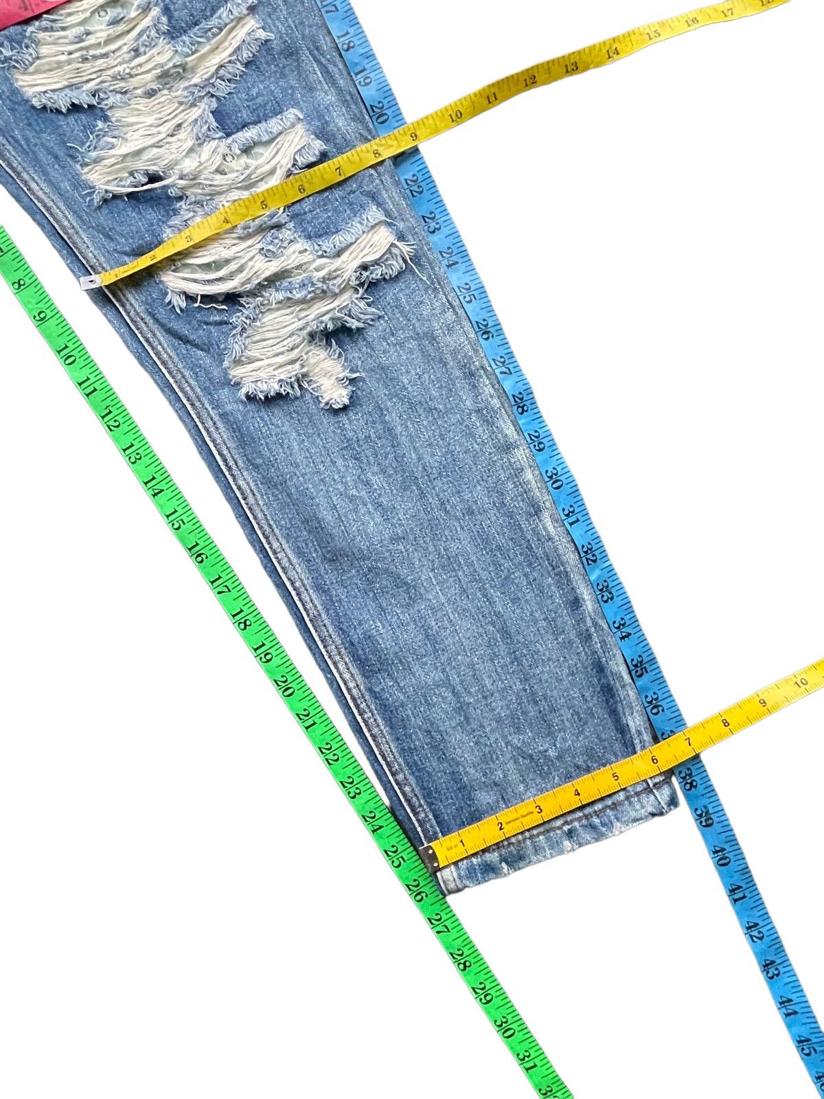 Japanese Brand One by One Tea Spoon Distresed Jeans Size 31" - 18 Thumbnail