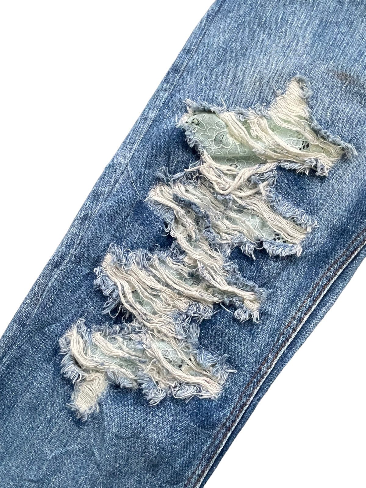 Japanese Brand One by One Tea Spoon Distresed Jeans Size 31" - 5 Thumbnail