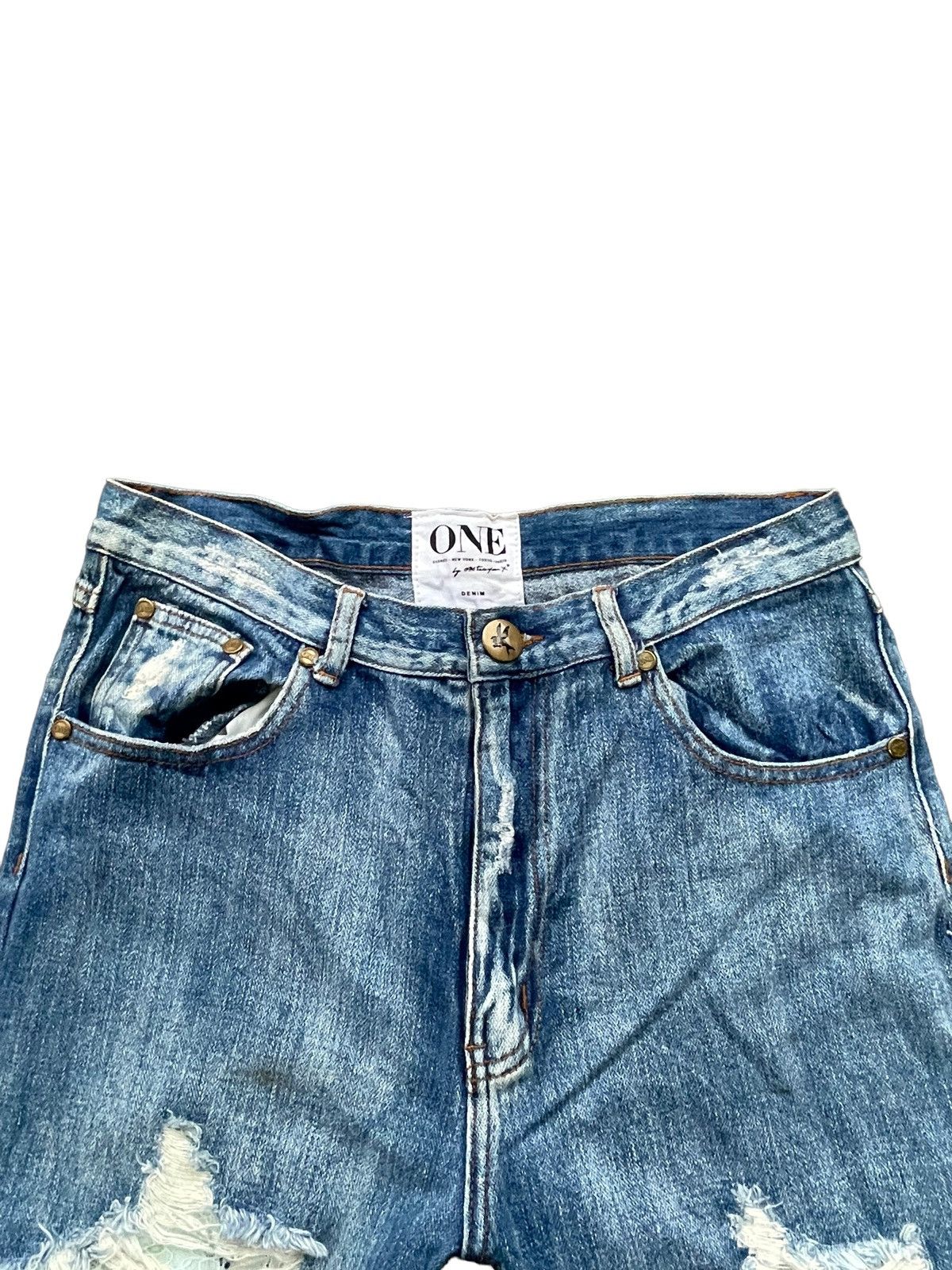 Japanese Brand One by One Tea Spoon Distresed Jeans Size 31" - 6 Thumbnail