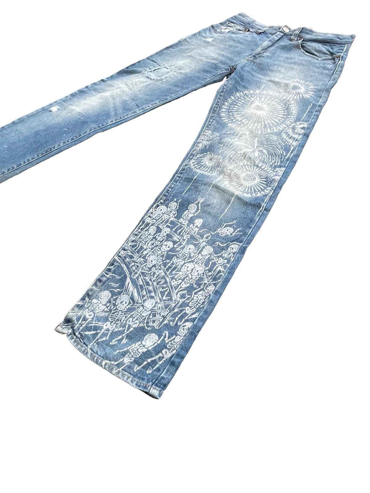 Japanese Brand Baden Printed Distresed Jeans Size US 32 / EU 48 - 2 Thumbnail